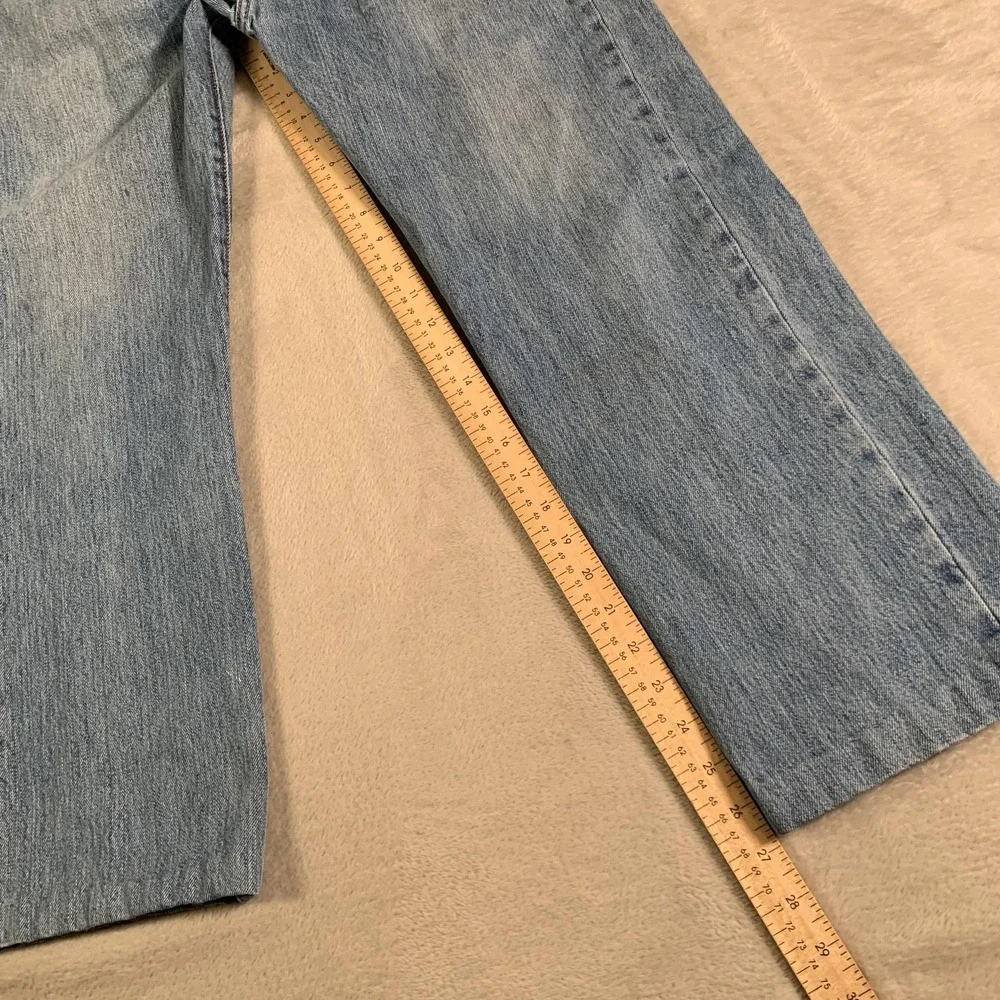 VTG Levis‎ 501 Jeans Mens 31x27 Blue Denim Straight Button Fly Light Wash Hemmed